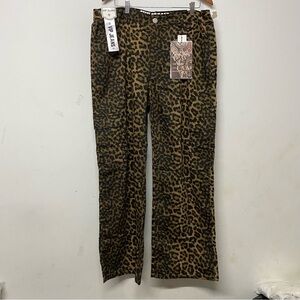 NEW VIP Leopard Print Cargo Straight Leg Pants 23/24